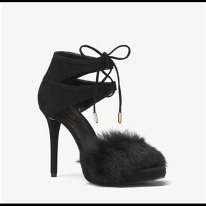 Michael kors fur suede heels